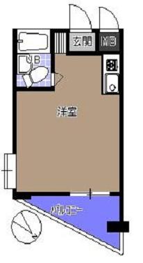 Floor plan. Price 2.35 million yen, Footprint 18 sq m , Balcony area 1.35 sq m