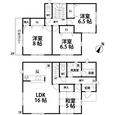 Floor plan. 28.8 million yen, 4LDK, Land area 175.81 sq m , Building area 98.82 sq m floor plan!