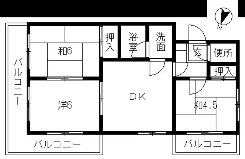 Floor plan. 3DK, Price 5.5 million yen, Occupied area 54.65 sq m , Balcony area 12.47 sq m