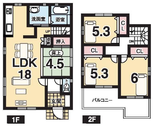 Floor plan. (No. 2 locations), Price 32,800,000 yen, 4LDK, Land area 126.2 sq m , Building area 92.32 sq m