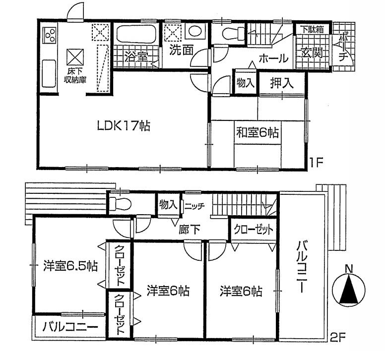 Floor plan. 27,800,000 yen, 4LDK, Land area 164.3 sq m , Building area 98.82 sq m Floor