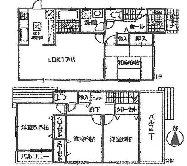 Floor plan. 27,800,000 yen, 4LDK, Land area 164.3 sq m , Building area 98.82 sq m 4LDK car two Allowed