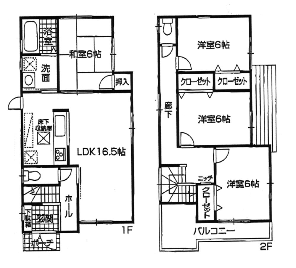 Floor plan. (No. 6 locations), Price 29,800,000 yen, 4LDK, Land area 136.3 sq m , Building area 98.41 sq m