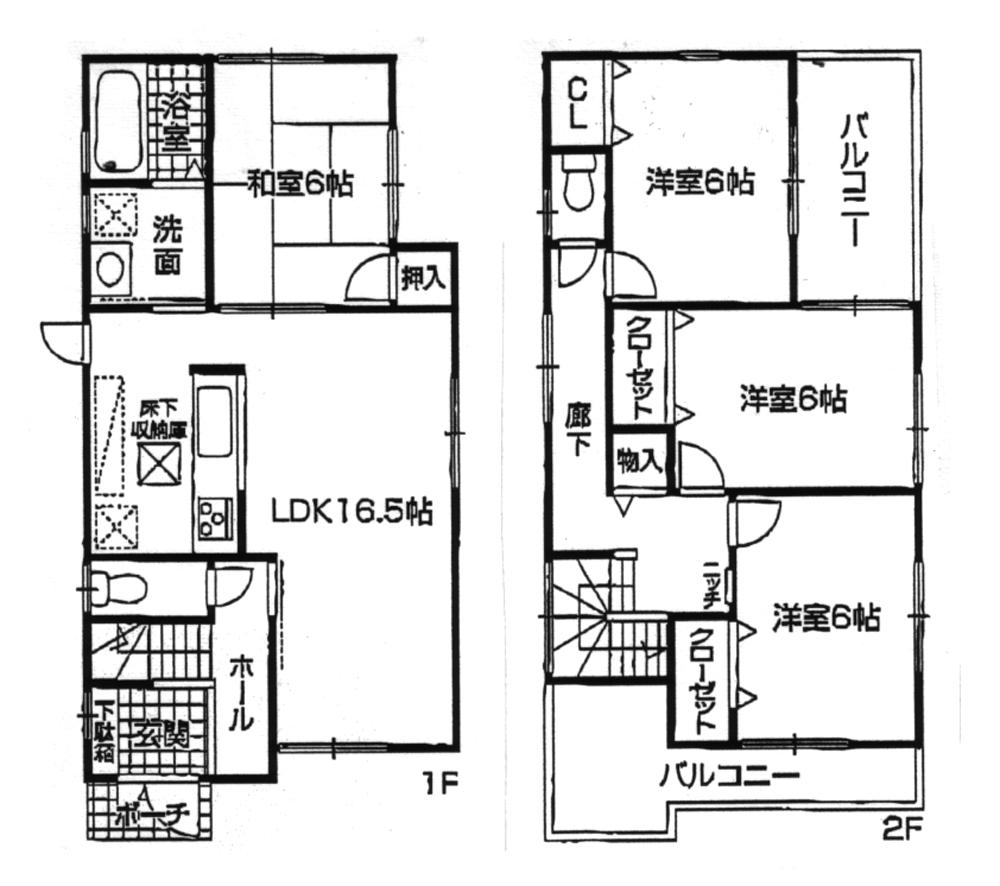 Floor plan. 27,800,000 yen, 4LDK, Land area 142.3 sq m , Building area 97.6 sq m