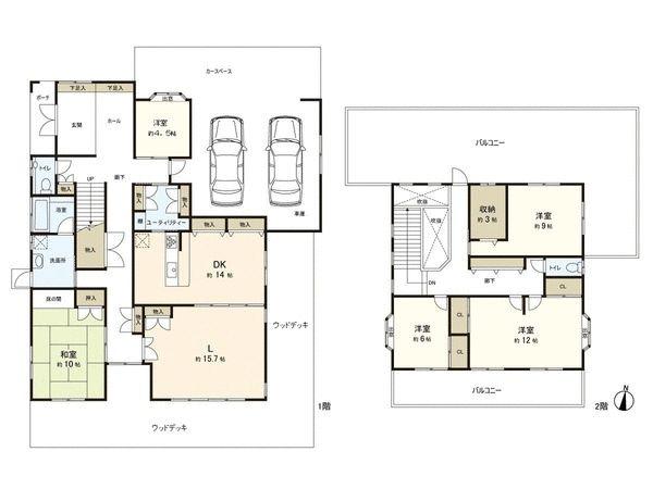 Floor plan. 53,500,000 yen, 5LDK + 3S (storeroom), Land area 369.66 sq m , Building area 248.63 sq m