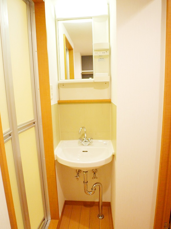 Washroom. Stylish basin dressing room