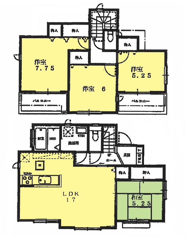 Floor plan. 28.8 million yen, 4LDK, Land area 127.26 sq m , Building area 97.91 sq m floor plan (4LDK)