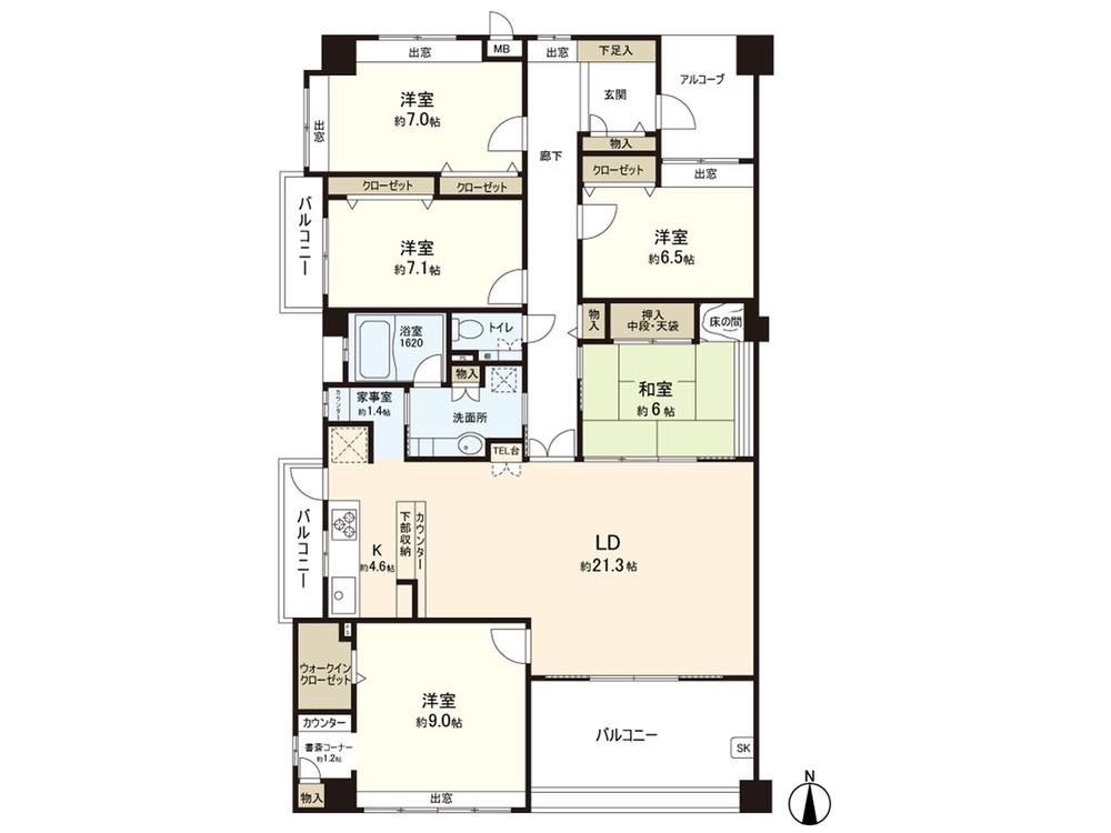 Floor plan. 5LDK, Price 27,900,000 yen, Footprint 150.62 sq m , Balcony area 22.35 sq m