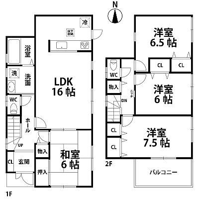 Floor plan. 27,800,000 yen, 4LDK, Land area 136.35 sq m , Building area 98.01 sq m floor plan  ※ It has priority to the status quo.