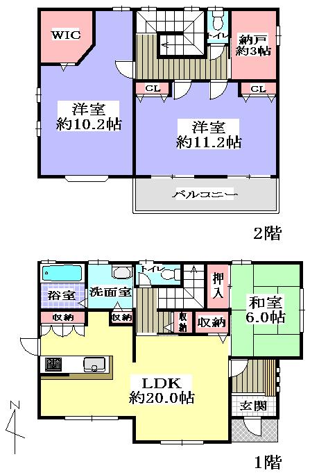 Floor plan. 33,800,000 yen, 3LDK + S (storeroom), Land area 210.02 sq m , Building area 122.55 sq m 3SLDK