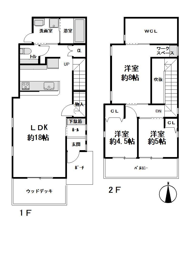 Floor plan. 34,800,000 yen, 3LDK + S (storeroom), Land area 114.46 sq m , Building area 90.04 sq m