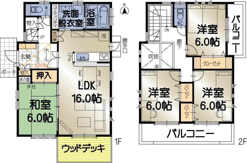 Floor plan. 26,800,000 yen, 4LDK, Land area 152.58 sq m , Building area 105.69 sq m