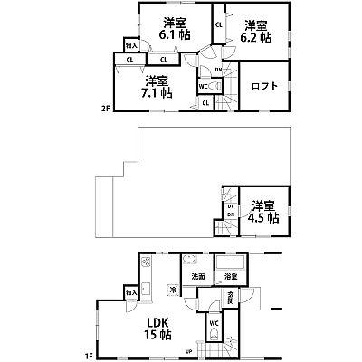 Floor plan. 29,800,000 yen, 4LDK+S, Land area 90.84 sq m , Building area 102.83 sq m