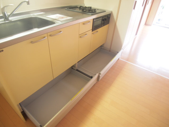 Kitchen. Storage capacity of the kitchen also please have a look. 