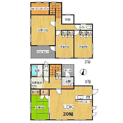 Floor plan. 23.8 million yen, 4LDK, Land area 212.03 sq m , Building area 113.86 sq m Floor