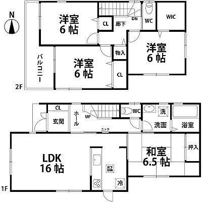 Floor plan. 25,800,000 yen, 4LDK, Land area 162.21 sq m , Building area 98.01 sq m   ※ Floor plan ※ It has priority to the status quo.