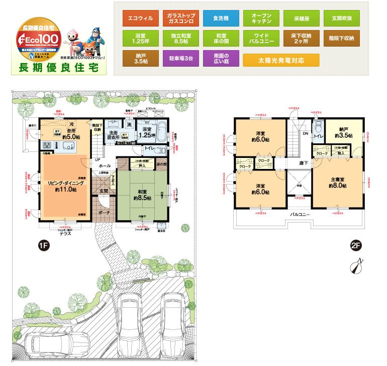 Floor plan. (4-3), Price 33,200,000 yen, 4LDK+S, Land area 250.48 sq m , Building area 117.58 sq m