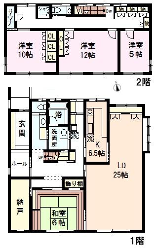 Floor plan. 130 million yen, 4LDK + S (storeroom), Land area 348.9 sq m , Building area 200.28 sq m