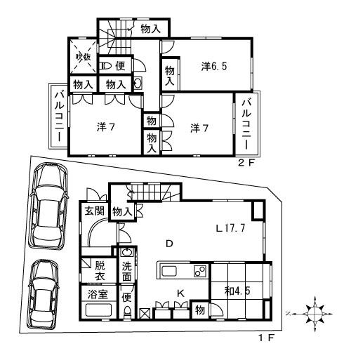 Floor plan. 36,800,000 yen, 4LDK, Land area 103.75 sq m , Building area 109.04 sq m