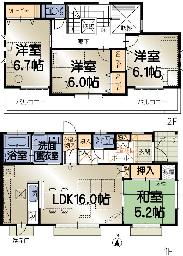 Floor plan. 26,300,000 yen, 4LDK, Land area 142.3 sq m , Building area 100.81 sq m