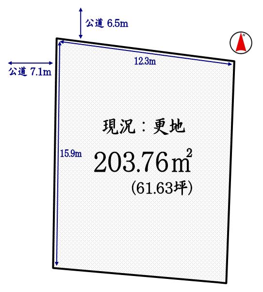 Compartment figure. Land price 19.5 million yen, No land area 203.76 sq m building conditions Land about 61 square meters
