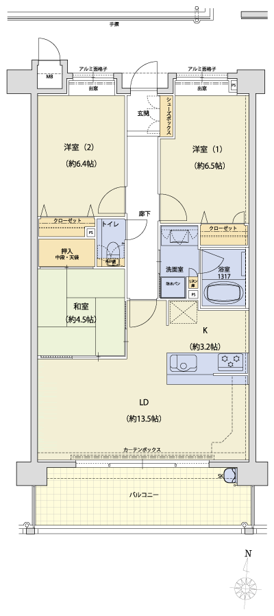 Floor: 3LDK, occupied area: 73.36 sq m, Price: 26,800,000 yen ・ 27.6 million yen