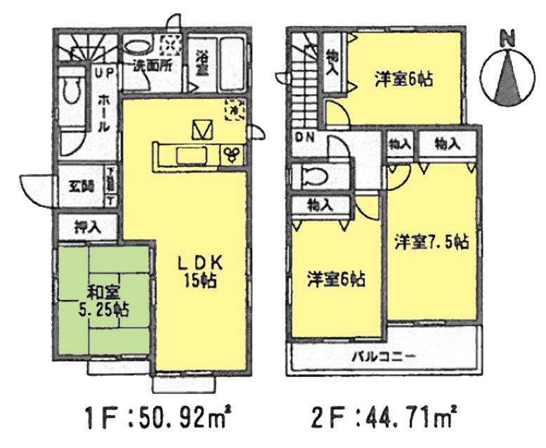 Floor plan. 29,800,000 yen, 4LDK, Land area 139.43 sq m , Building area 95.63 sq m 4LDK