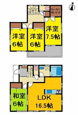 Floor plan. 24,980,000 yen, 4LDK, Land area 189.26 sq m , Building area 105.57 sq m