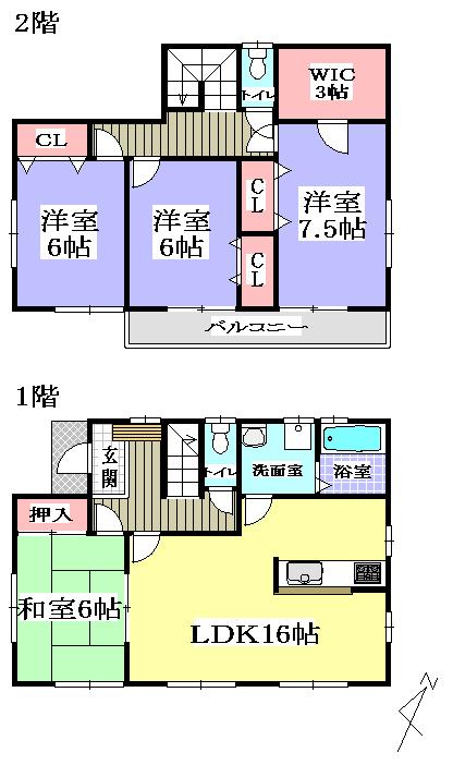 Floor plan. 31,980,000 yen, 4LDK + S (storeroom), Land area 132.54 sq m , Building area 105.99 sq m