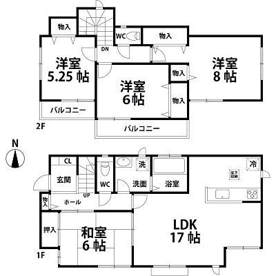 Floor plan. 31,800,000 yen, 4LDK, Land area 129.99 sq m , Building area 100.61 sq m Floor!
