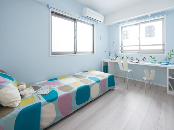 Interior.  [Children's room] Children's room is bright and simple space to nurture the healthy growth and imagination of children. Also fulfilling private time, It is the key to create a family of well-being.