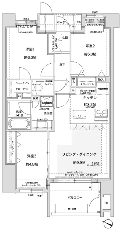 Floor: 3LDK, occupied area: 65.83 sq m, Price: 33.8 million yen