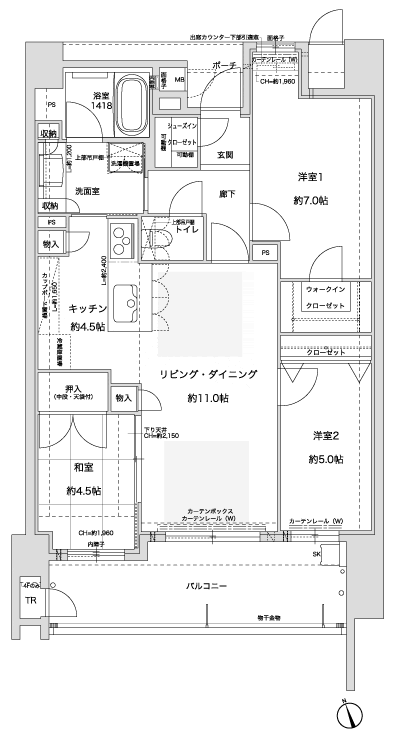 Floor: 3LDK, the area occupied: 75.2 sq m, Price: 41.6 million yen