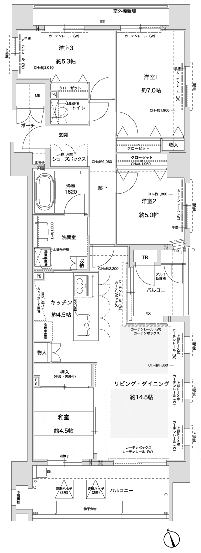Floor: 4LDK, occupied area: 93.04 sq m, Price: 51.4 million yen