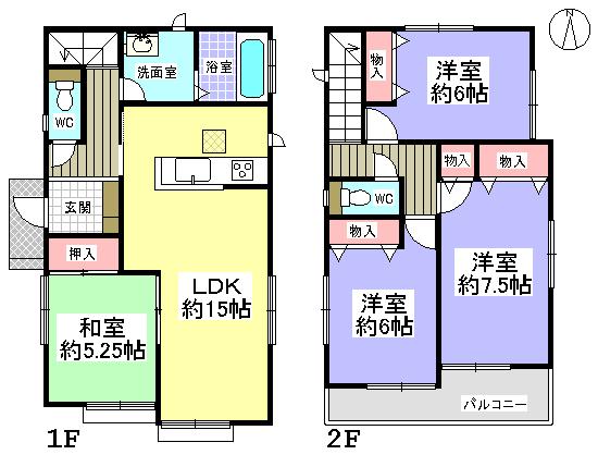 Floor plan. 29,800,000 yen, 4LDK, Land area 139.43 sq m , Building area 95.63 sq m