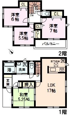 Floor plan. 28.8 million yen, 4LDK, Land area 172.84 sq m , Building area 98.53 sq m