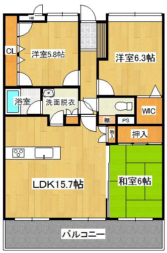 Floor plan. 3LDK, Price 19.9 million yen, Occupied area 75.33 sq m , Balcony area 16.2 sq m