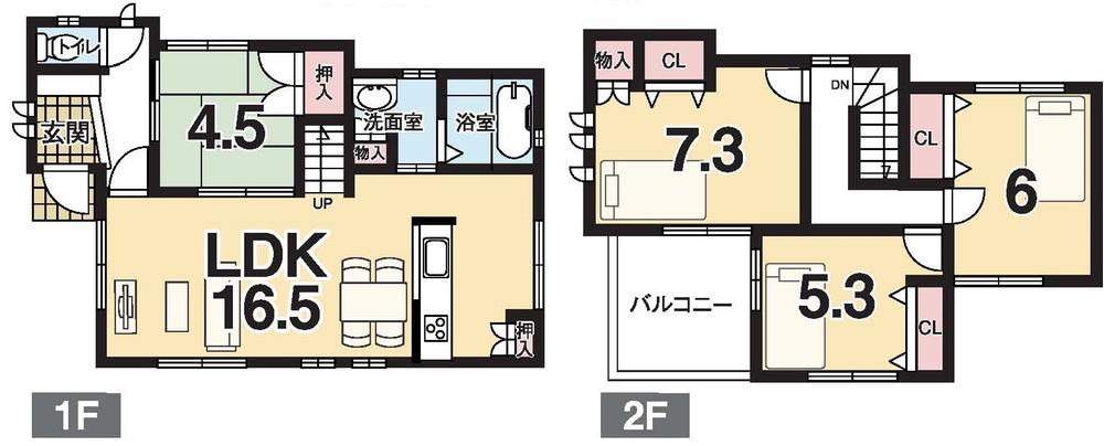 Floor plan. (No. 1 point), Price 27,980,000 yen, 4LDK, Land area 119.28 sq m , Building area 93.15 sq m