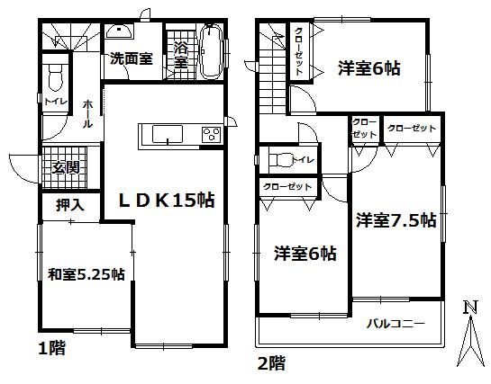 Floor plan. 27,800,000 yen, 4LDK, Land area 139.43 sq m , Building area 95.63 sq m Floor.