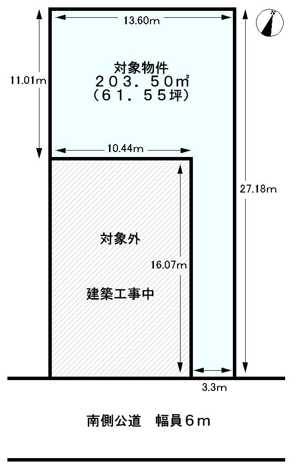 Compartment figure. Land price 23.8 million yen, In front of the house that you will land area 203.5 sq m behind the flagpole area has been completed at the end of September