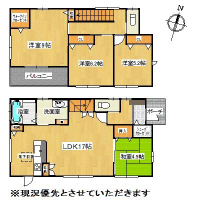Floor plan. 23.8 million yen, 4LDK, Land area 215.61 sq m , Building area 101.22 sq m