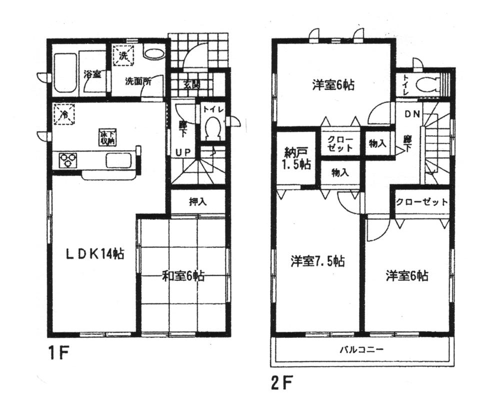 Floor plan. 20.8 million yen, 4LDK + S (storeroom), Land area 120.24 sq m , Building area 93.96 sq m