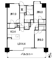 Floor: 3LDK, occupied area: 81.22 sq m, Price: 42,390,000 yen