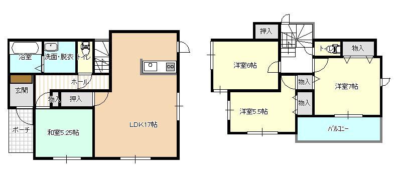 Floor plan. 28.8 million yen, 4LDK, Land area 172.84 sq m , Building area 98.53 sq m   ☆ Subway Nanakuma line "Mononoke" a 12-minute walk ☆