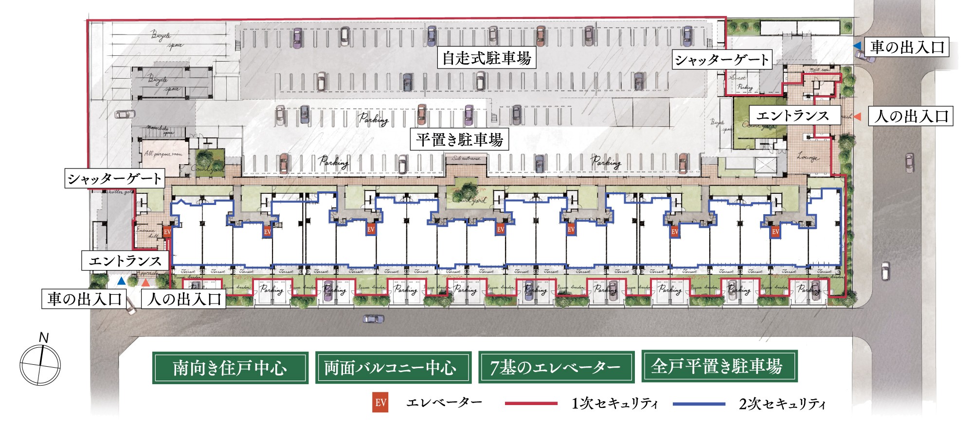Lighting and convenience, Distribution building plan which is excellent in safety (site illustrations ・ 1-floor plan view / Which was raised drawn based on drawing, In fact a slightly different)
