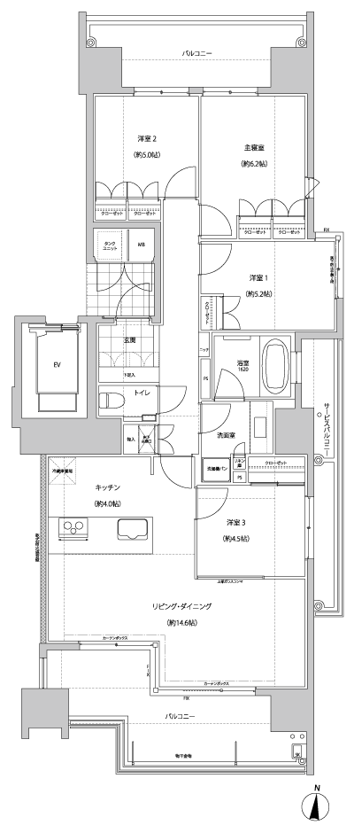 Floor: 4LDK, occupied area: 93.69 sq m, Price: 39,400,000 yen ・ 41,500,000 yen