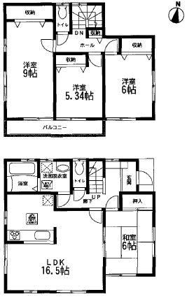 Floor plan. 26,980,000 yen, 4LDK, Land area 128.42 sq m , It is a building area of ​​102.68 sq m 4LDK