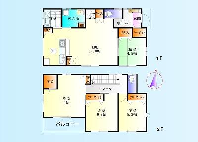 Floor plan. 24,800,000 yen, 4LDK, Land area 182.42 sq m , Building area 101.22 sq m relatively popular is a high floor plan (^_^) /  Living and Japanese-style room is a place that can be used To spacious to release a is usually Tsuzukiai, Has gained support from people of all ages! (^^)!