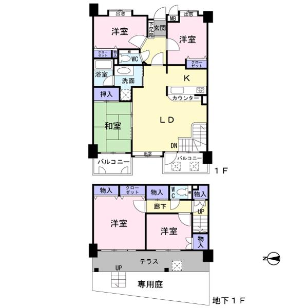 Floor plan. 5LDK, Price 22,800,000 yen, Footprint 107.73 sq m , Balcony area 20.15 sq m