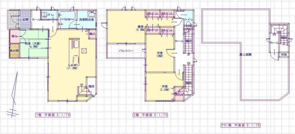 Floor plan. 24.5 million yen, 4LDK, Land area 111.79 sq m , Building area 109.29 sq m 2450 yen, 4LDK, Land area 112.12 sq m  Building area 109.09 sq m  Storage capacity ・ Design that put the ease of use in the field of view also features.